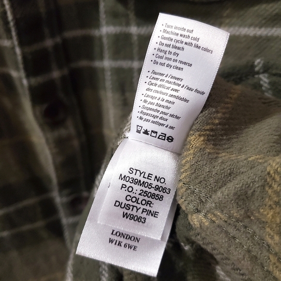 Paige - Wilbur Cotton Checked Twin Pocket Overshirt in Dusty Pine - Size M - Picture 10 of 10